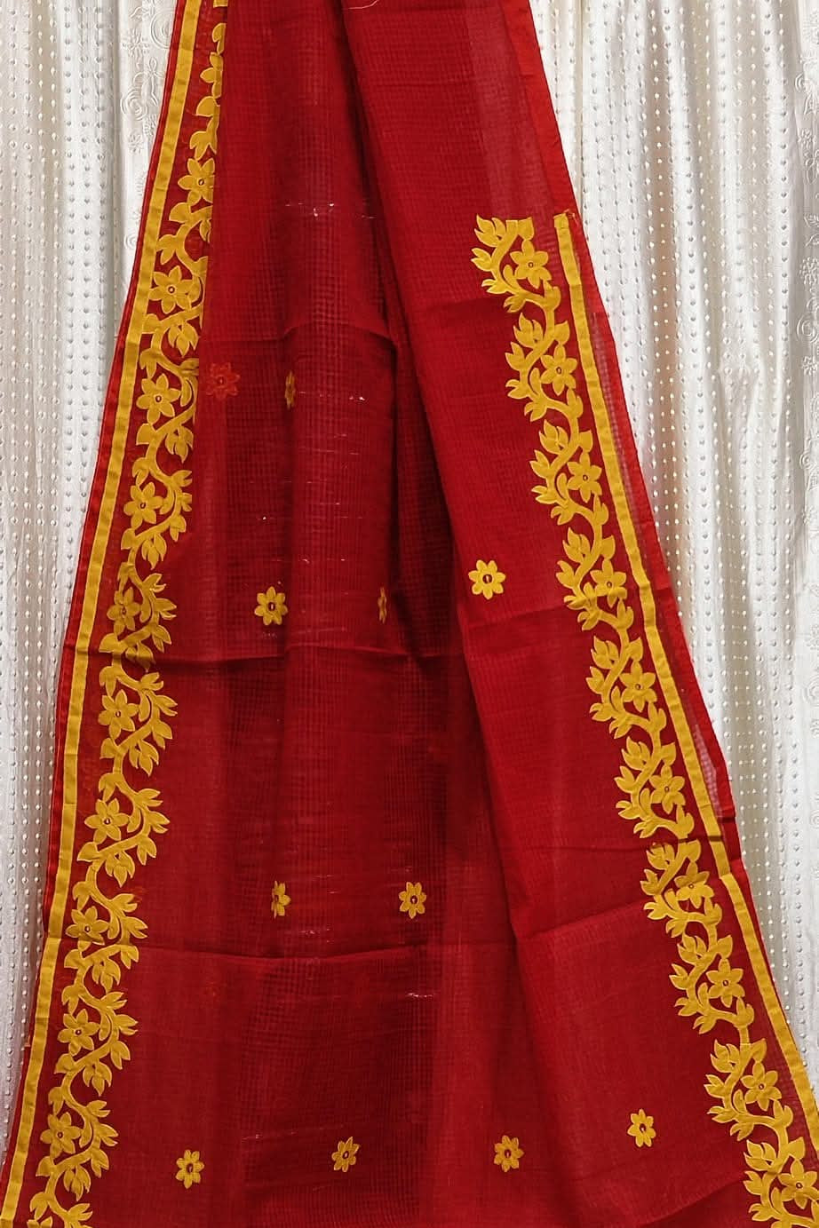 Megher Koli Reshom Kota Applique Saree