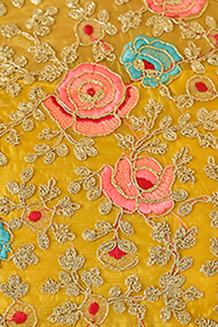 Light Leela Yellow Organza Saree