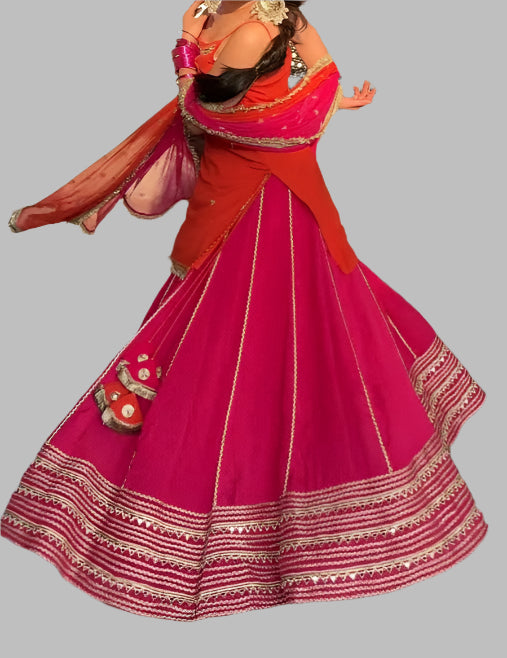 Melody of Flames Georgette Lehenga