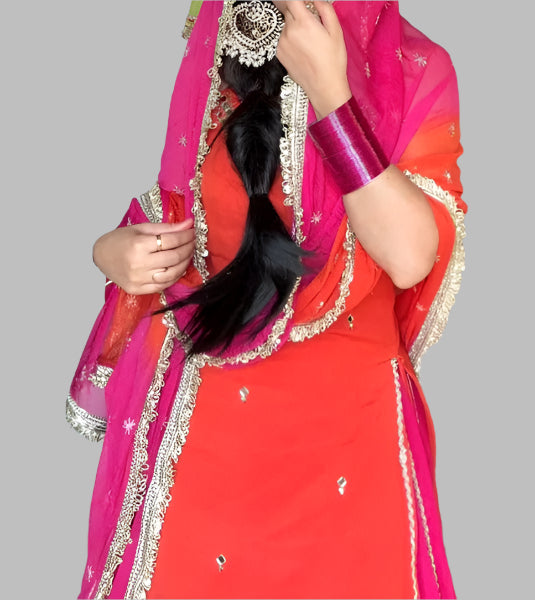 Melody of Flames Georgette Lehenga