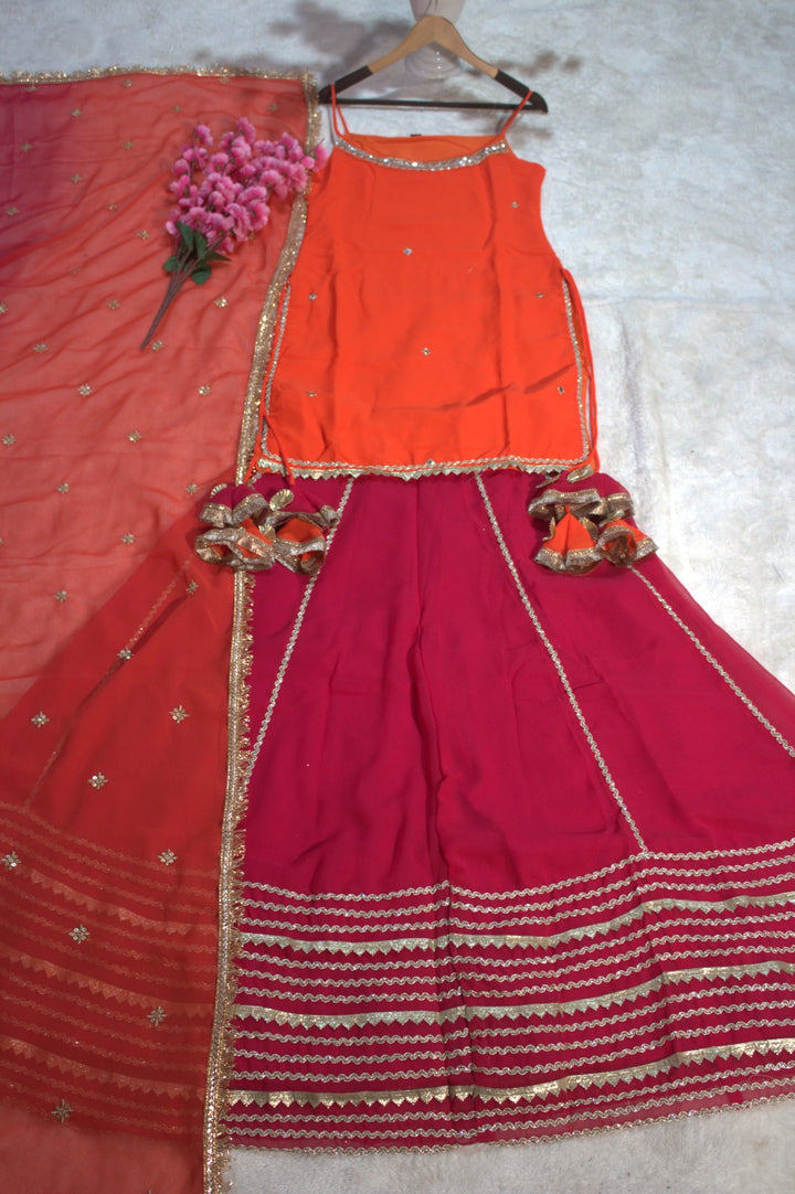 Melody of Flames Georgette Lehenga