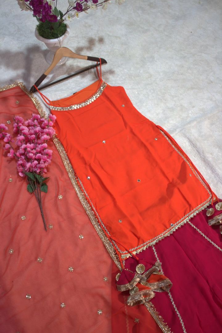 Melody of Flames Georgette Lehenga