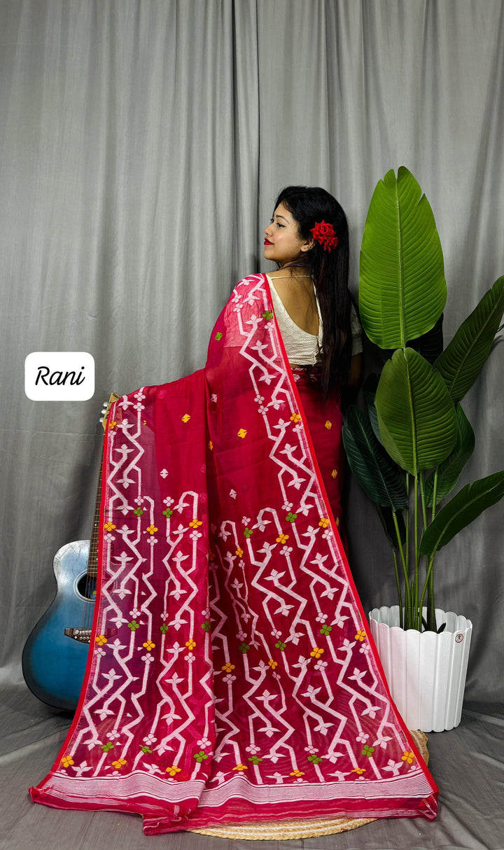 Chorui Pakhi Muslin Dhakai Jamdani Saree