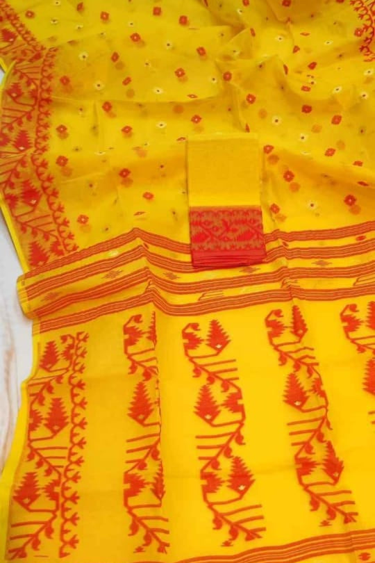 Ektu Bikel Karat Dhakai Jamdani Saree