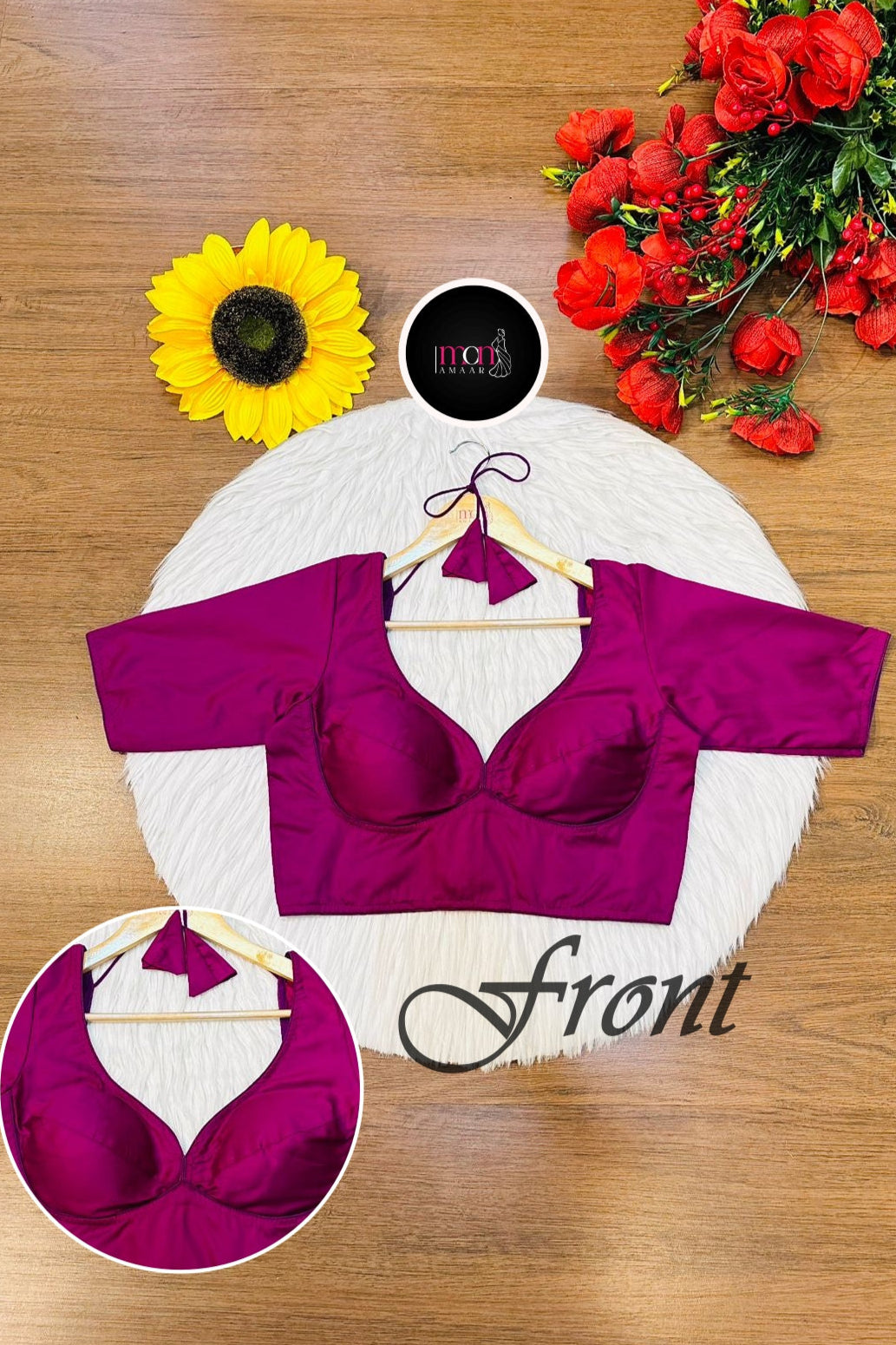 Plain Charm- Fancy Designer Solid Color Blouse