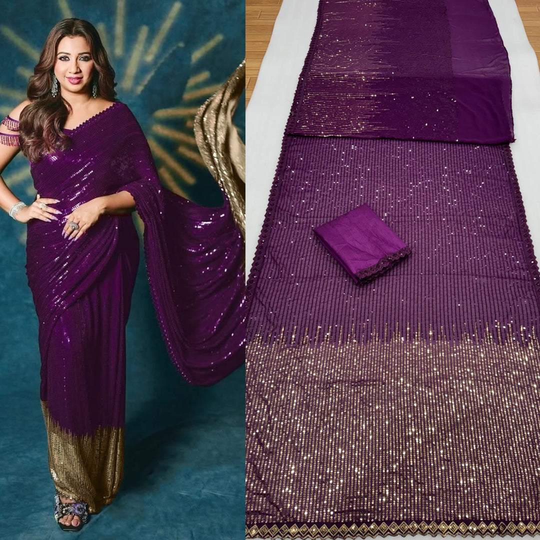 Singer Shreya Ghosal Inspired Georgette Saree