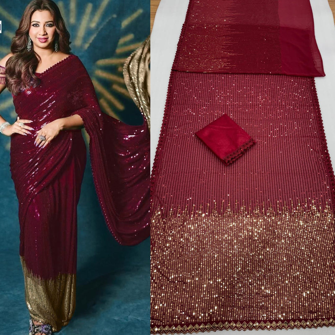 Singer Shreya Ghosal Inspired Georgette Saree