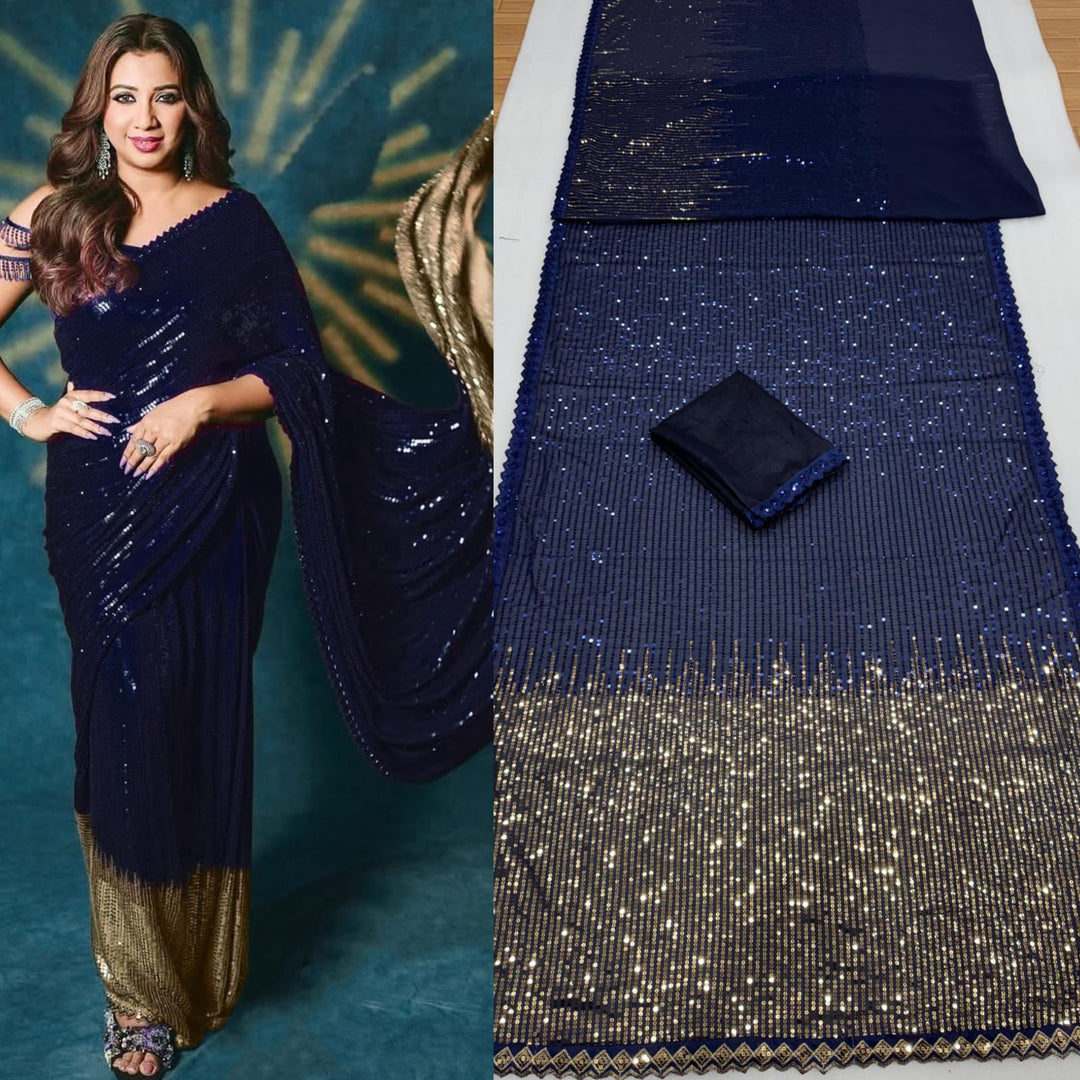 Singer Shreya Ghosal Inspired Georgette Saree
