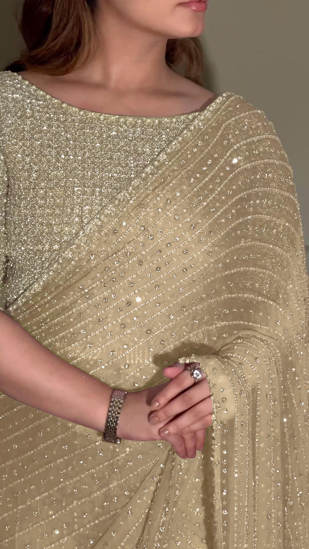 Stitch & Soul Georgette Silk Saree