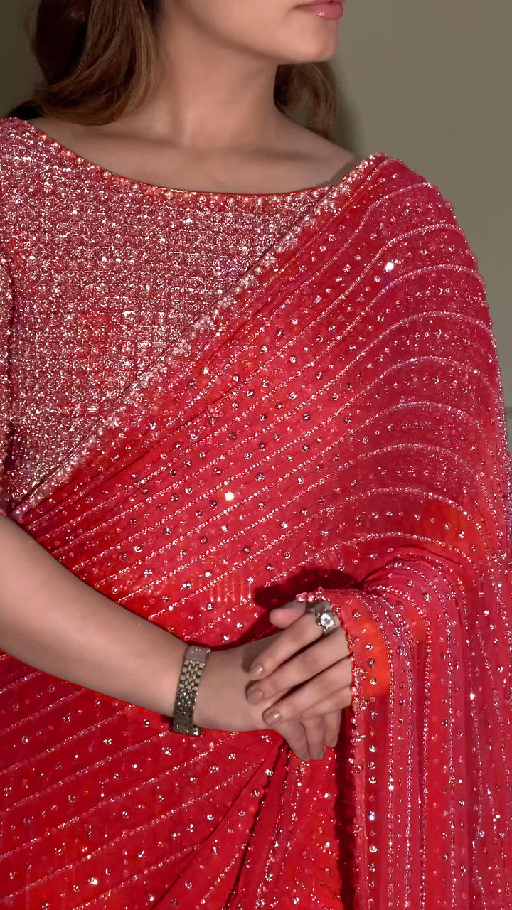 Stitch & Soul Georgette Silk Saree