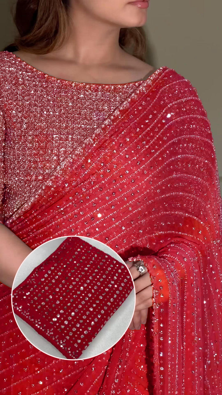 Stitch & Soul Georgette Silk Saree