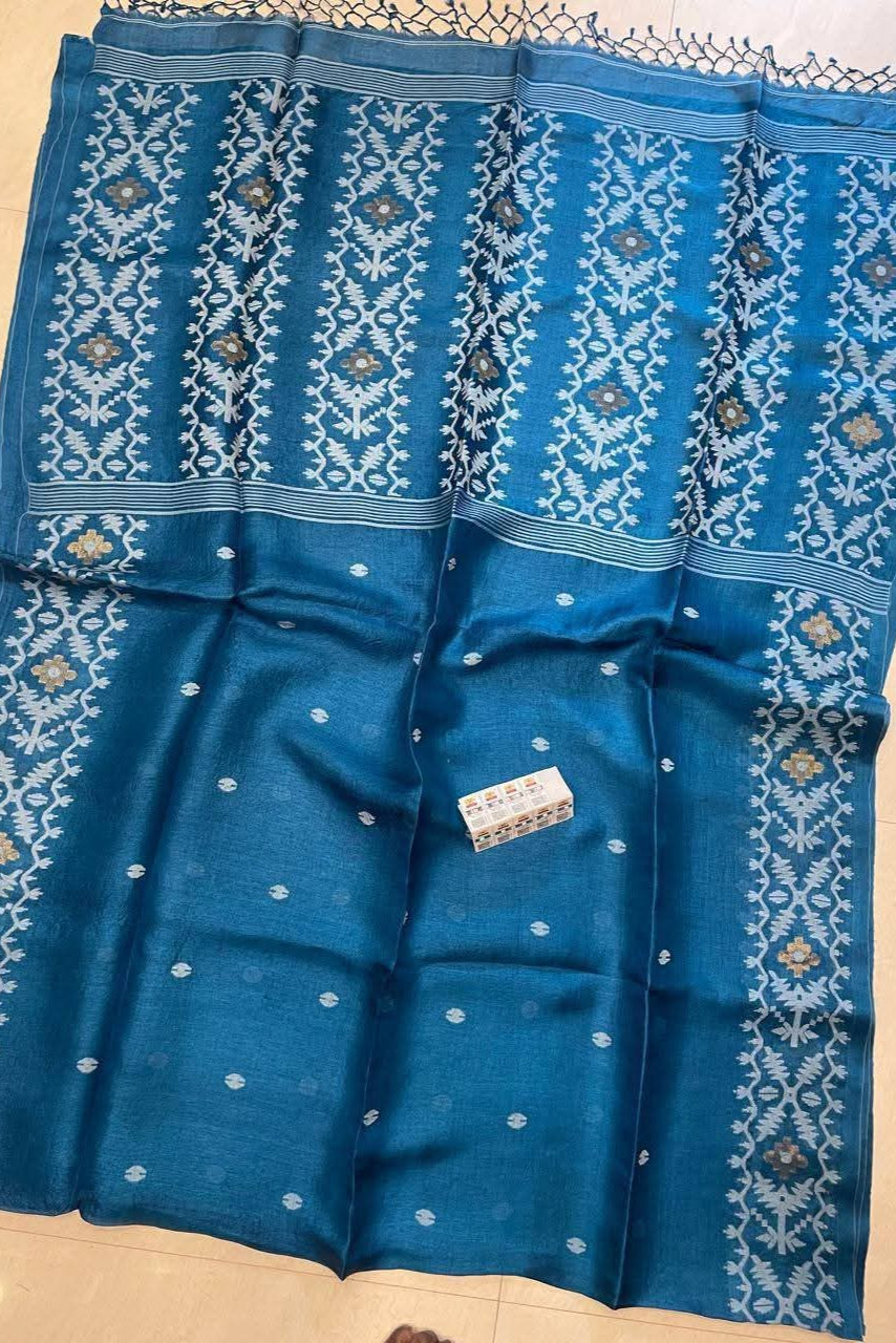 Swapnadoot Gachi Tussar Jamdani Saree