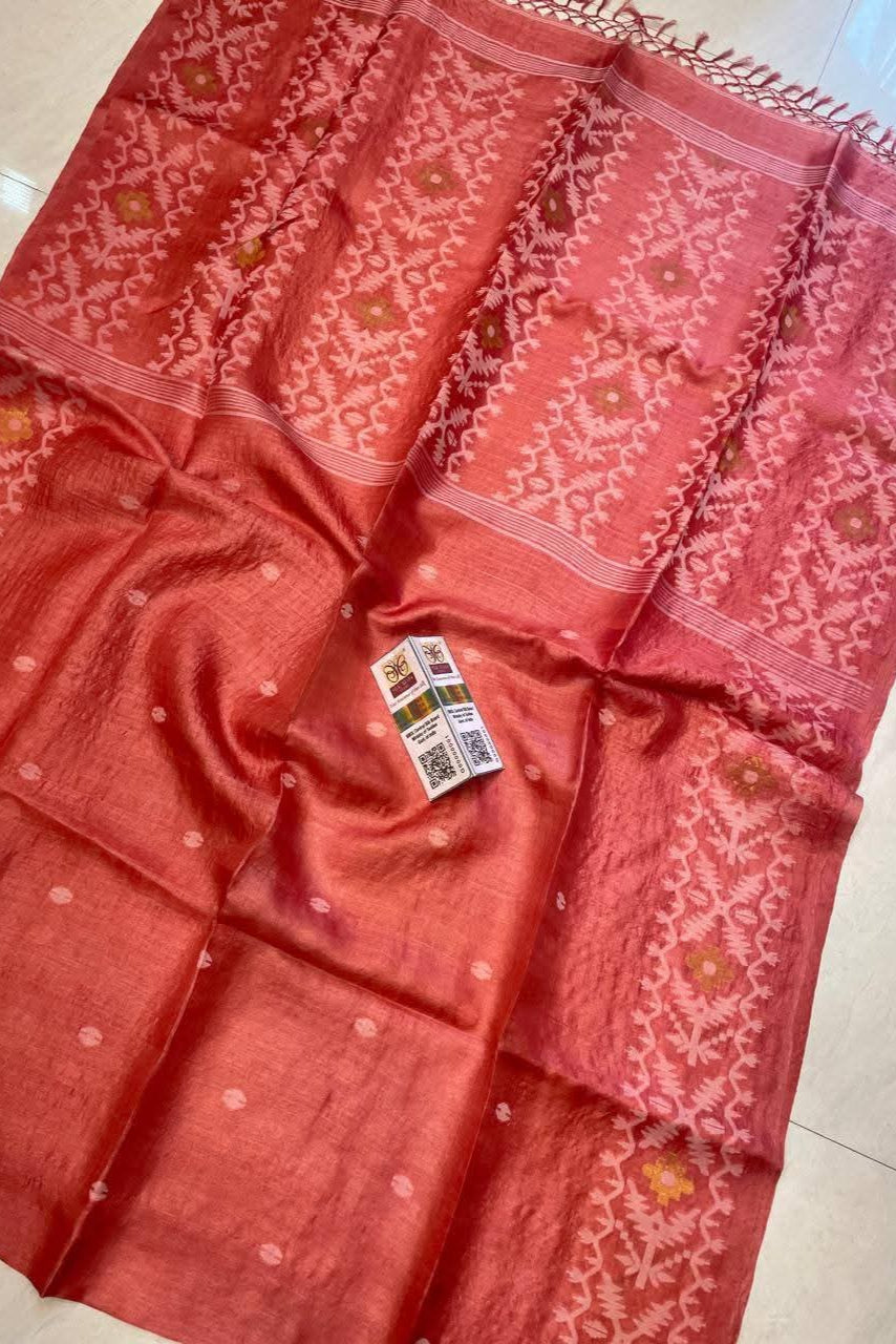 Swapnadoot Gachi Tussar Jamdani Saree