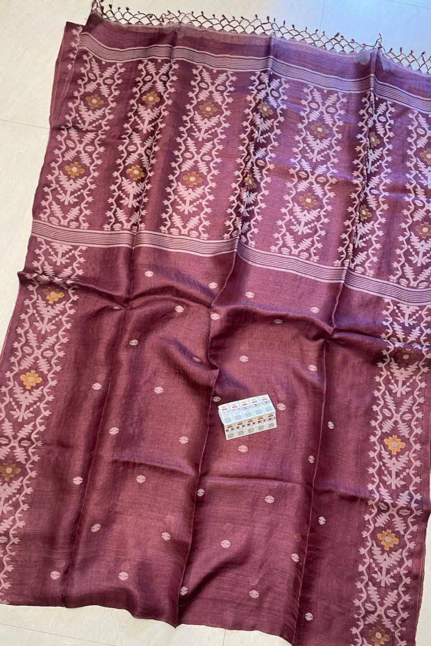 Swapnadoot Gachi Tussar Jamdani Saree