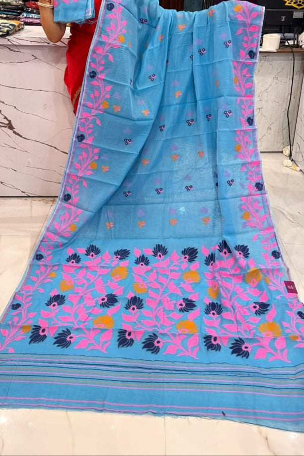 Bouquet of Colors Dhakai Jamdani Saree