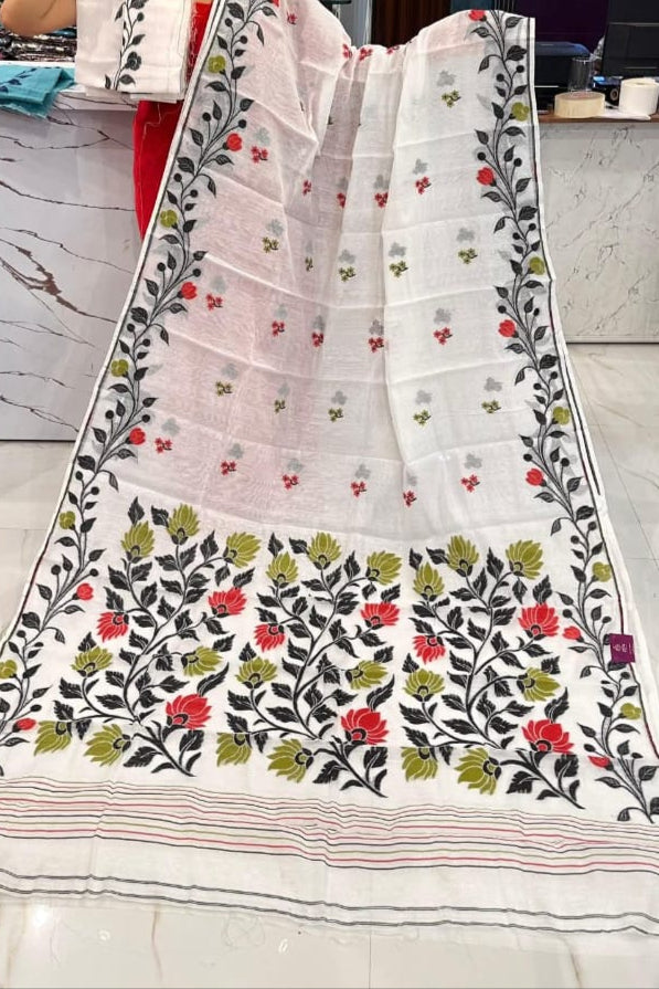 Bouquet of Colors Dhakai Jamdani Saree
