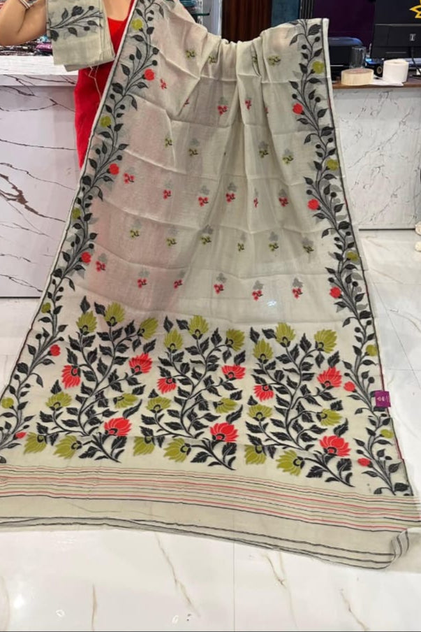 Bouquet of Colors Dhakai Jamdani Saree