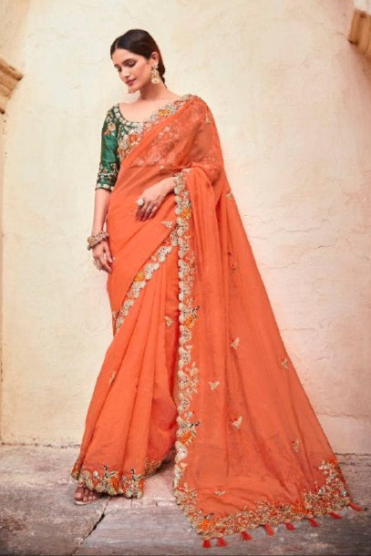 Spring Jasmine Organza Saree