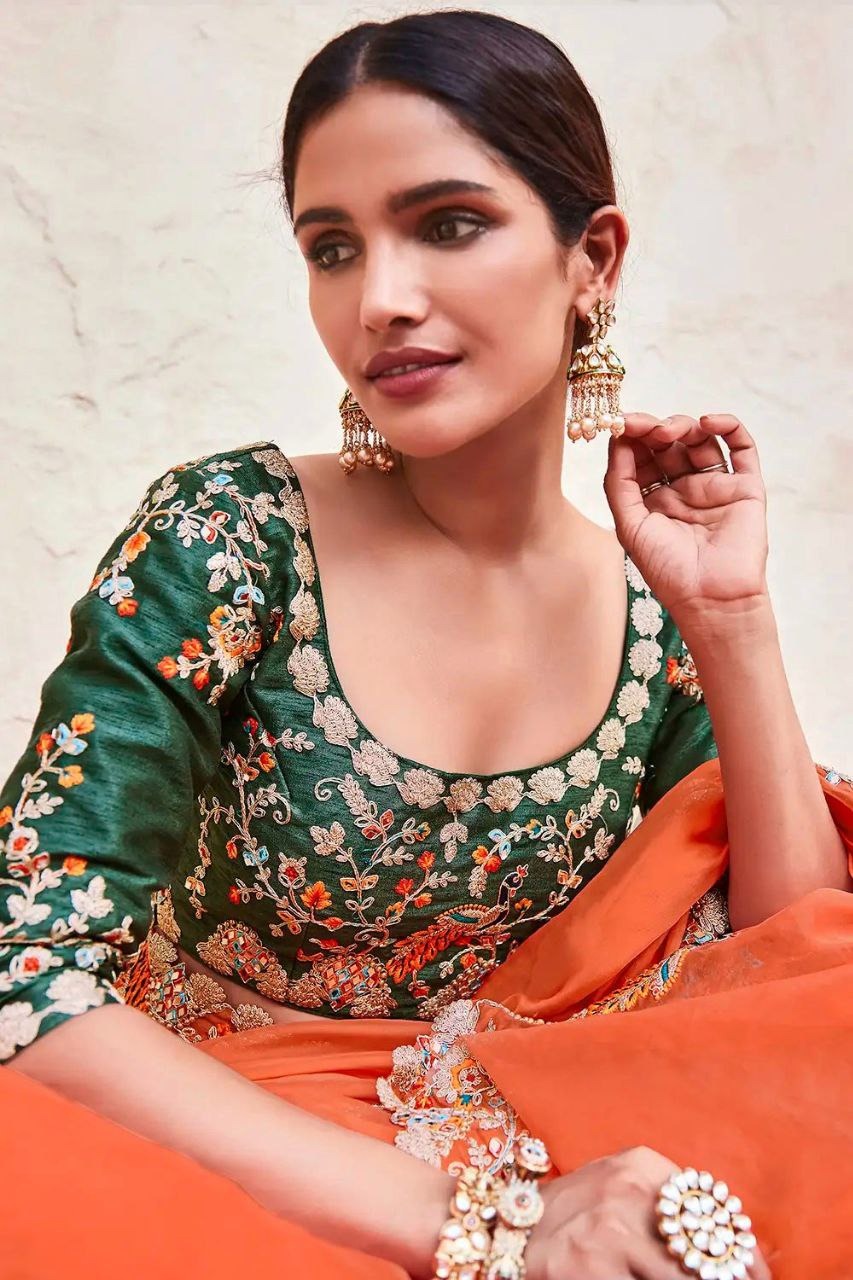 Spring Jasmine Organza Saree