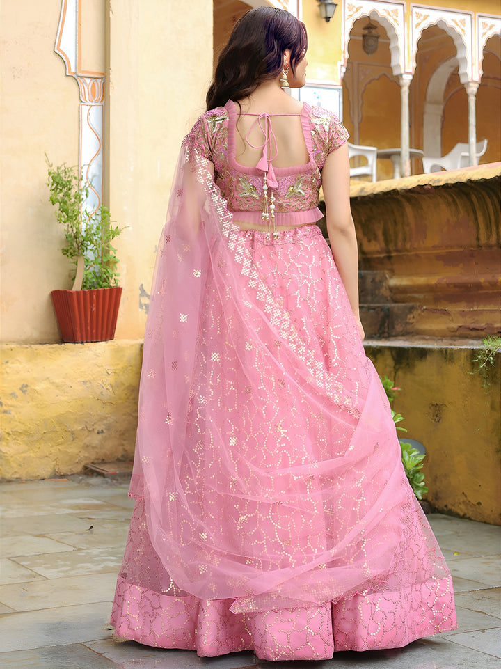 Princess’ Promise Pink Designer Net Lehenga