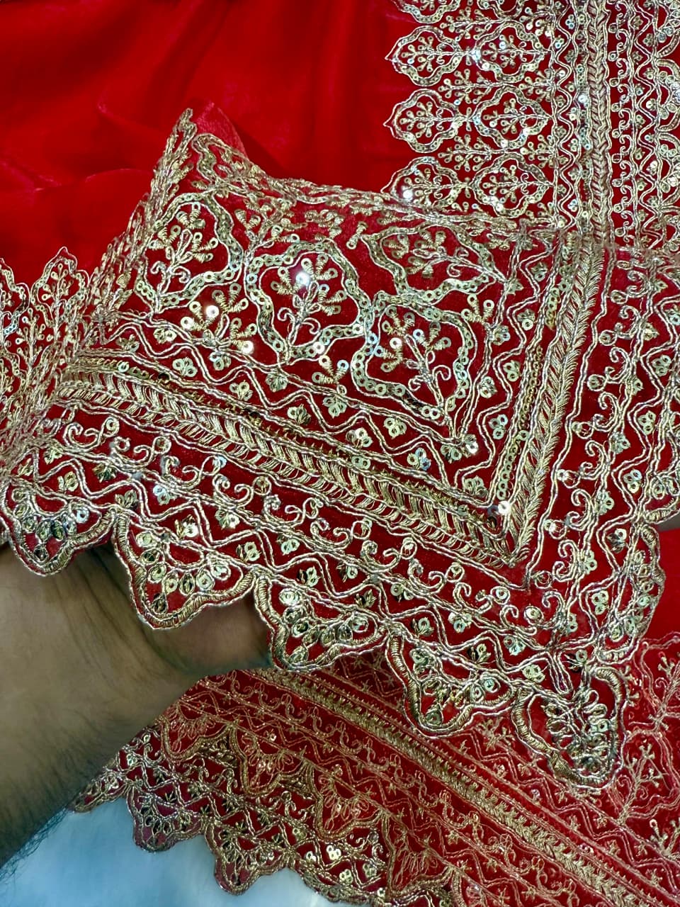 Red Sindoor Saaz Fancy Satin Silk Saree