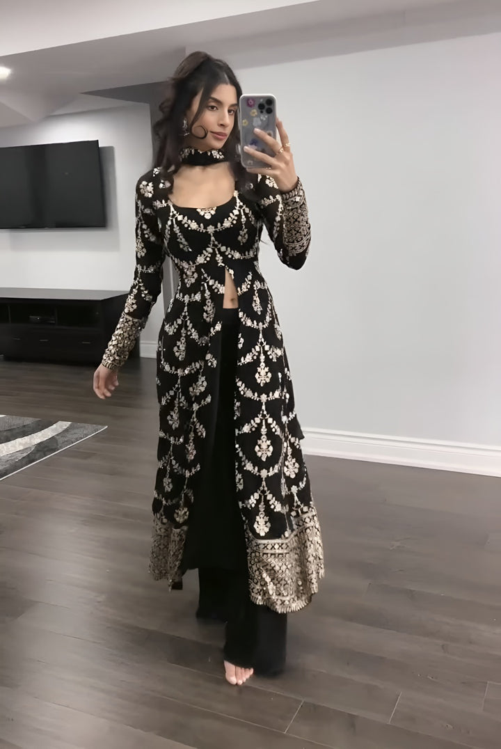 Shyahi Rang Georgette Kurti