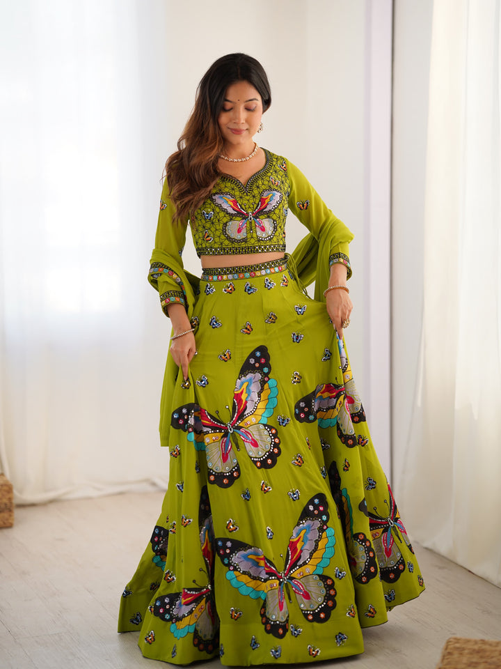 Satrangi Pankh Georgette Lehenga