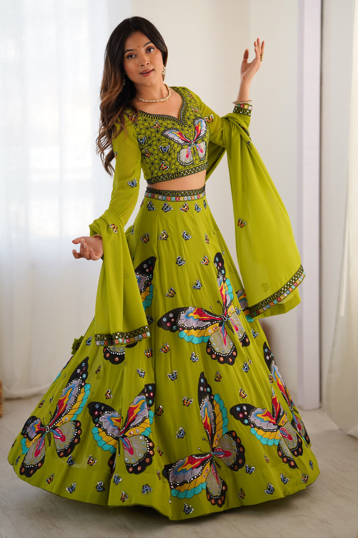 Satrangi Pankh Georgette Lehenga