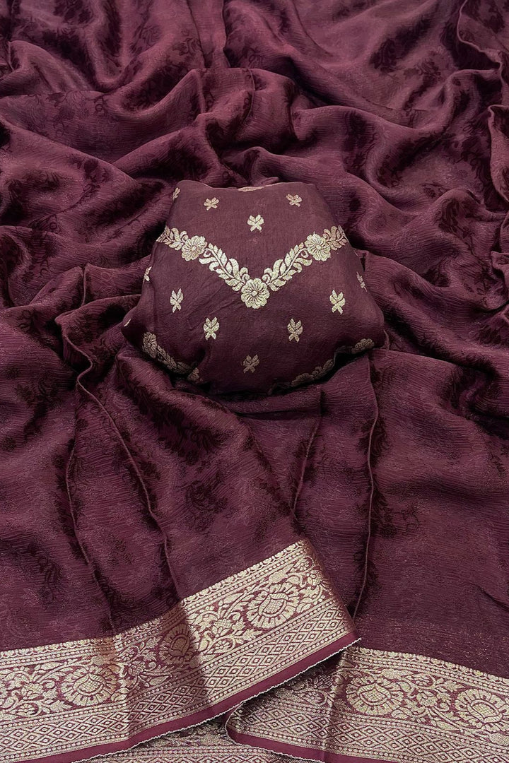 Fallen Flowers Chinnon Silk Saree