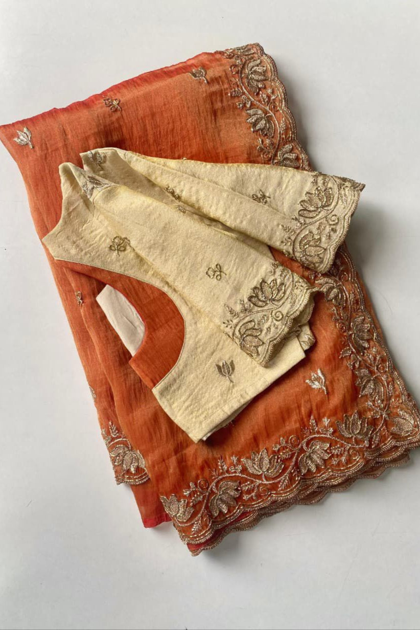 Tune of Autumn Tissue Silk Saree