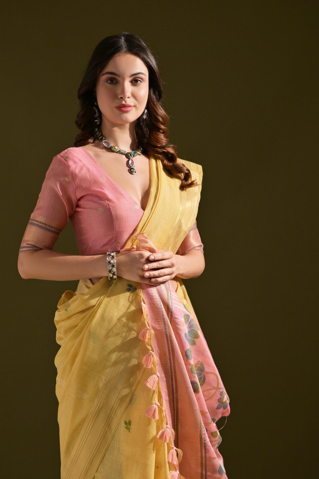 Sunehri Panna Muga Cotton Saree