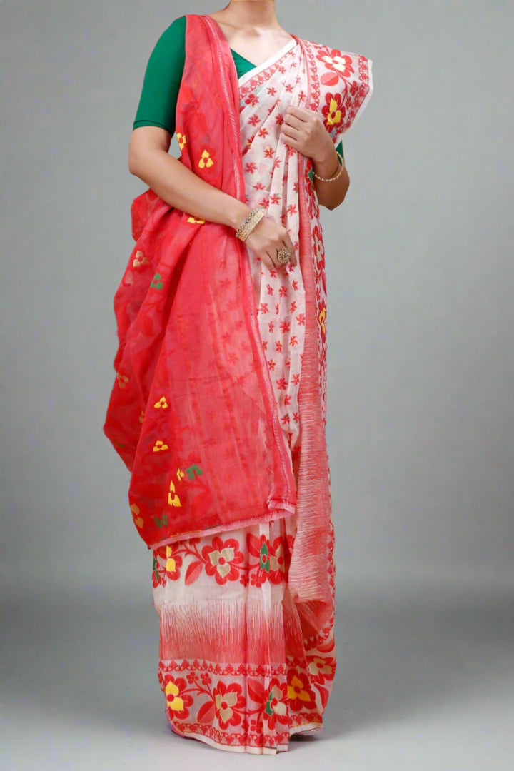 Durga Darpan Dhakai Jamdani Saree