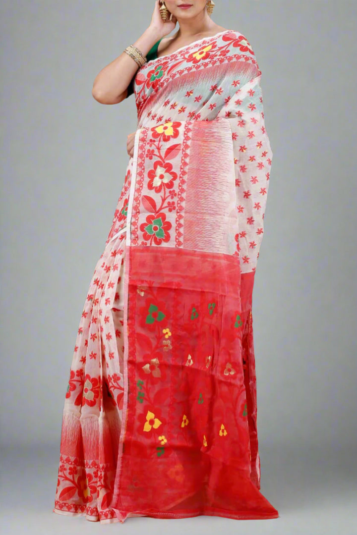 Durga Darpan Dhakai Jamdani Saree