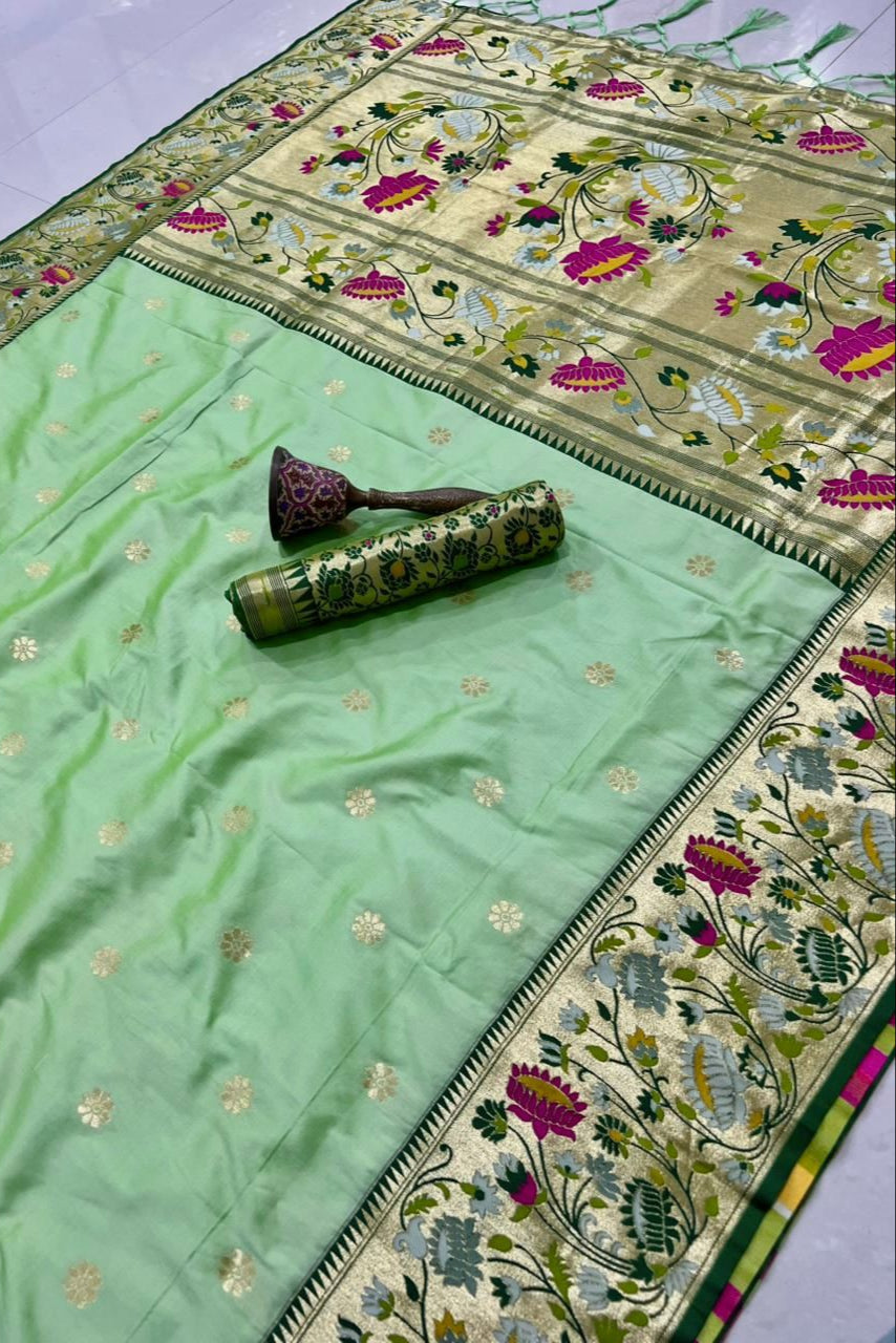 Prabhat Dhun Kanchivaram Paithani Silk Saree