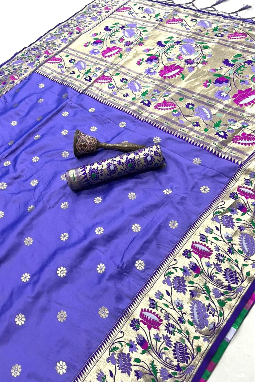 Prabhat Dhun Kanchivaram Paithani Silk Saree