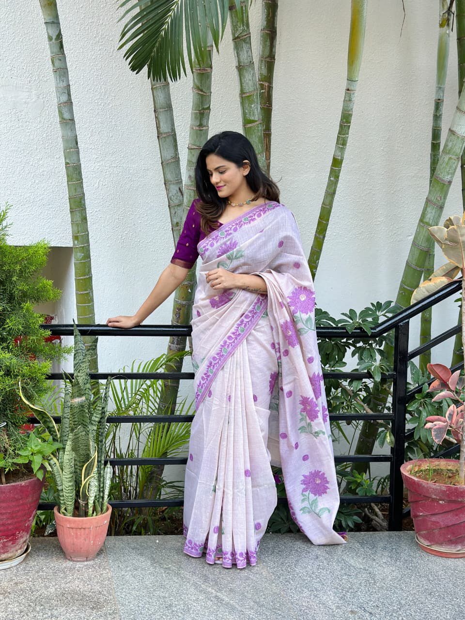 Ananta Rekha Muga Cotton Saree