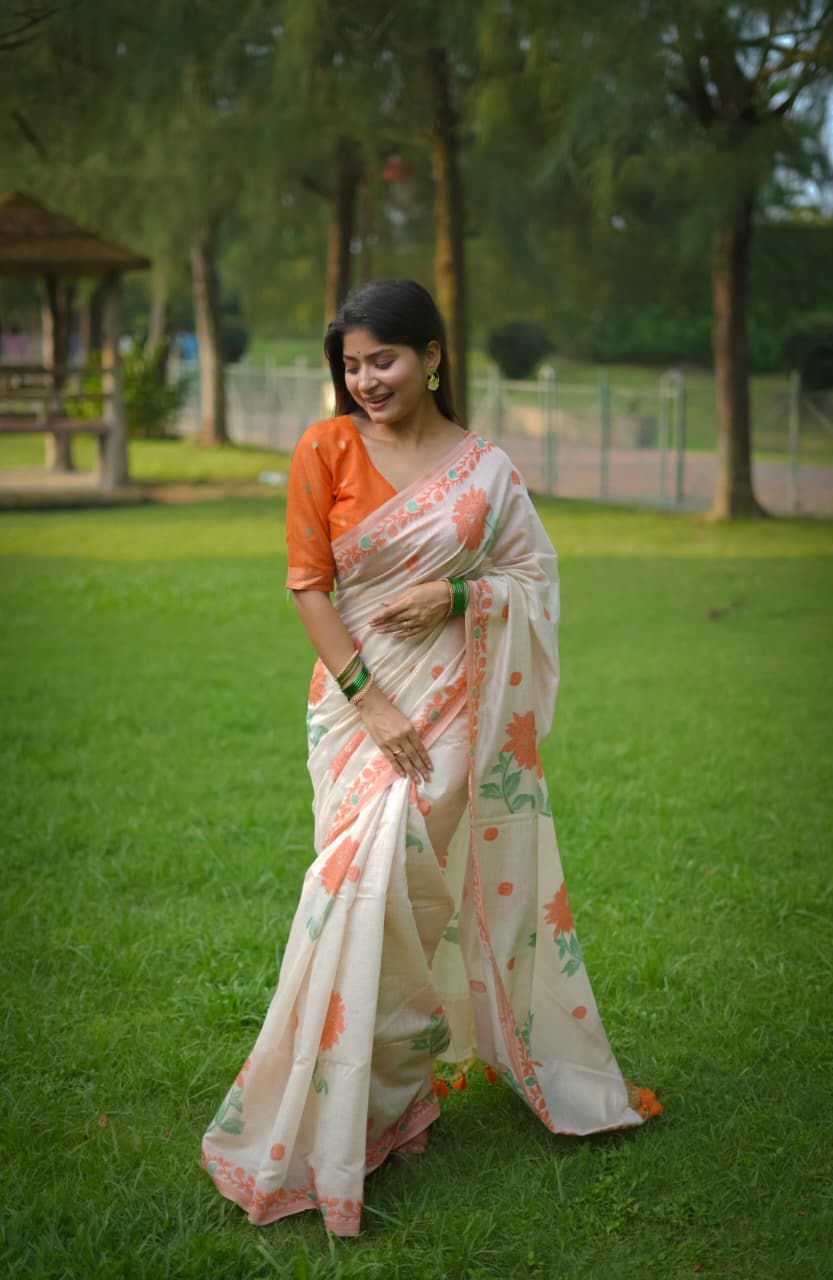 Ananta Rekha Muga Cotton Saree