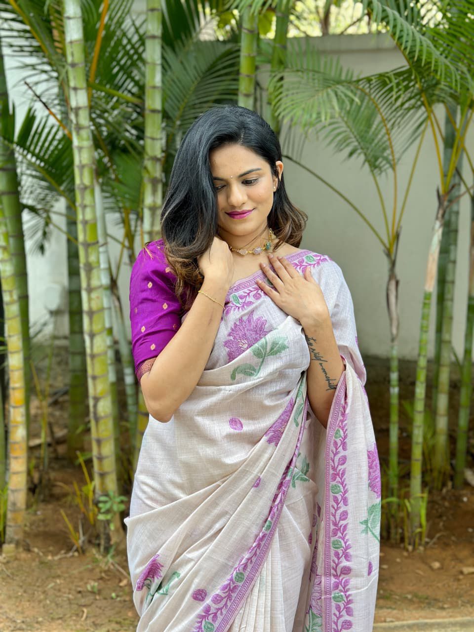 Ananta Rekha Muga Cotton Saree