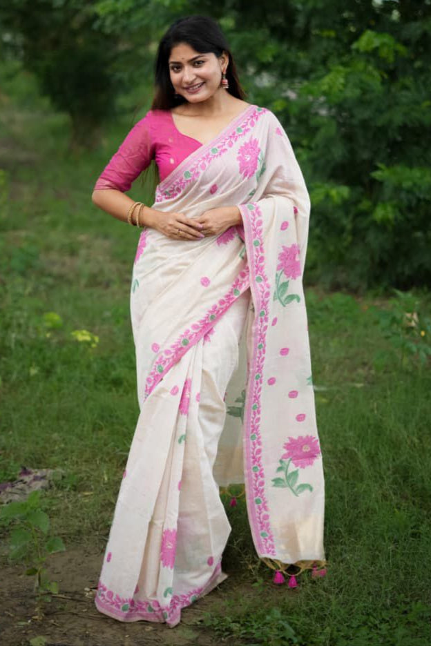 Ananta Rekha Muga Cotton Saree
