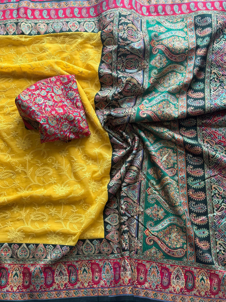 Heavenly Hues Pashmina Georgette Saree