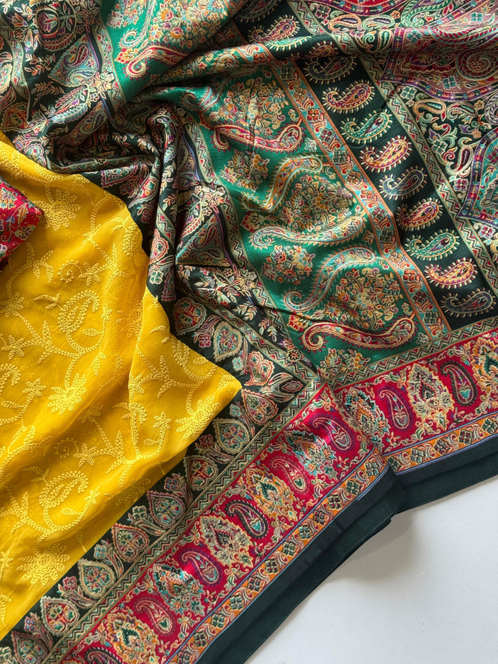 Heavenly Hues Pashmina Georgette Saree