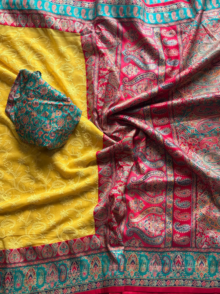 Heavenly Hues Pashmina Georgette Saree