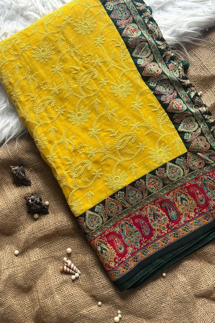 Heavenly Hues Pashmina Georgette Saree