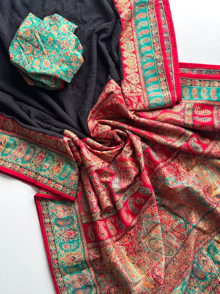 Heavenly Hues Pashmina Georgette Saree