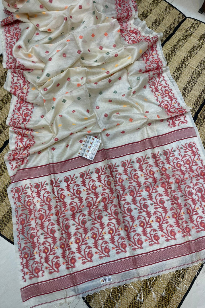 Amar Malati Gacchi Tussar Jamdani Saree