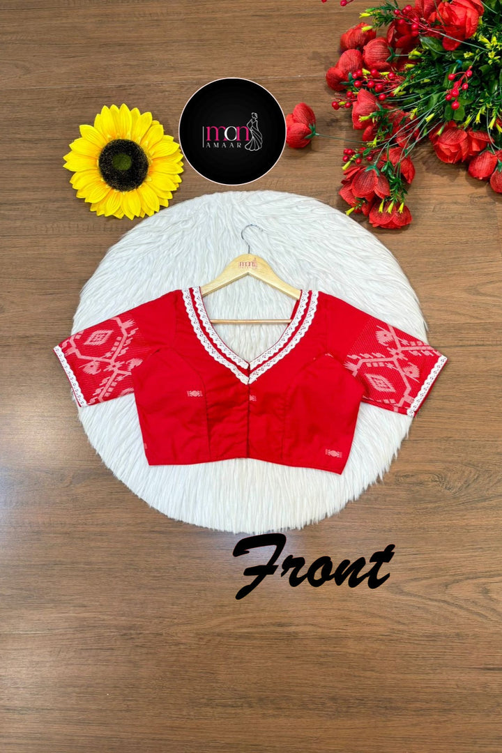 Red Bliss Designer Cotton Blouse