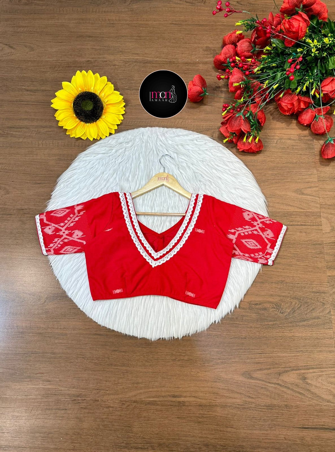 Red Bliss Designer Cotton Blouse