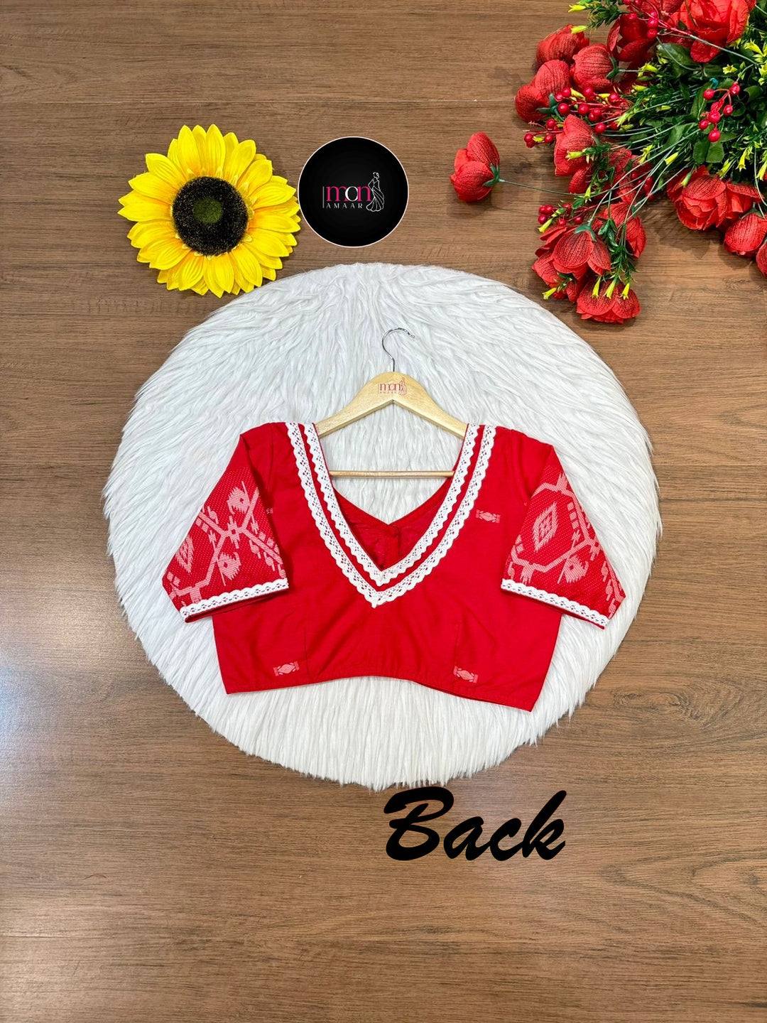 Red Bliss Designer Cotton Blouse