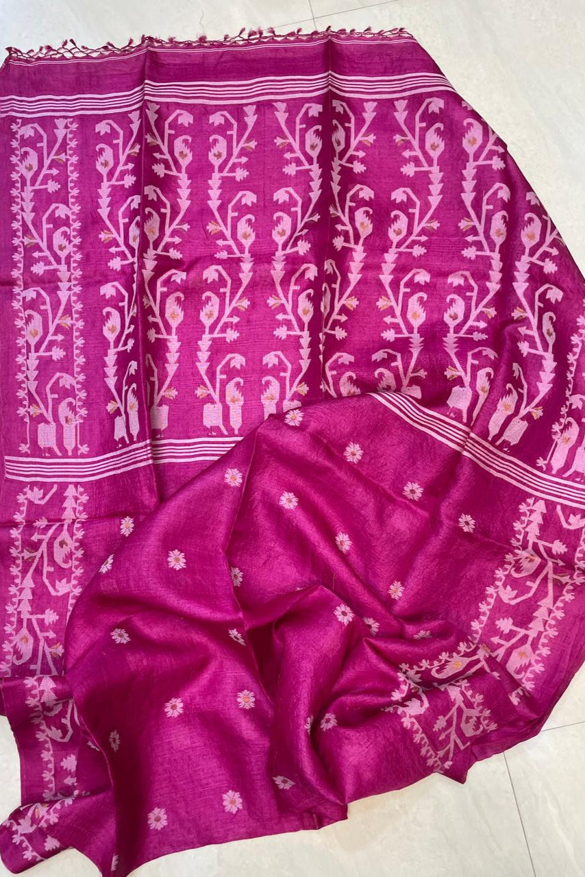 Happiness Magnet Gacchi Tussar Jamdani Saree