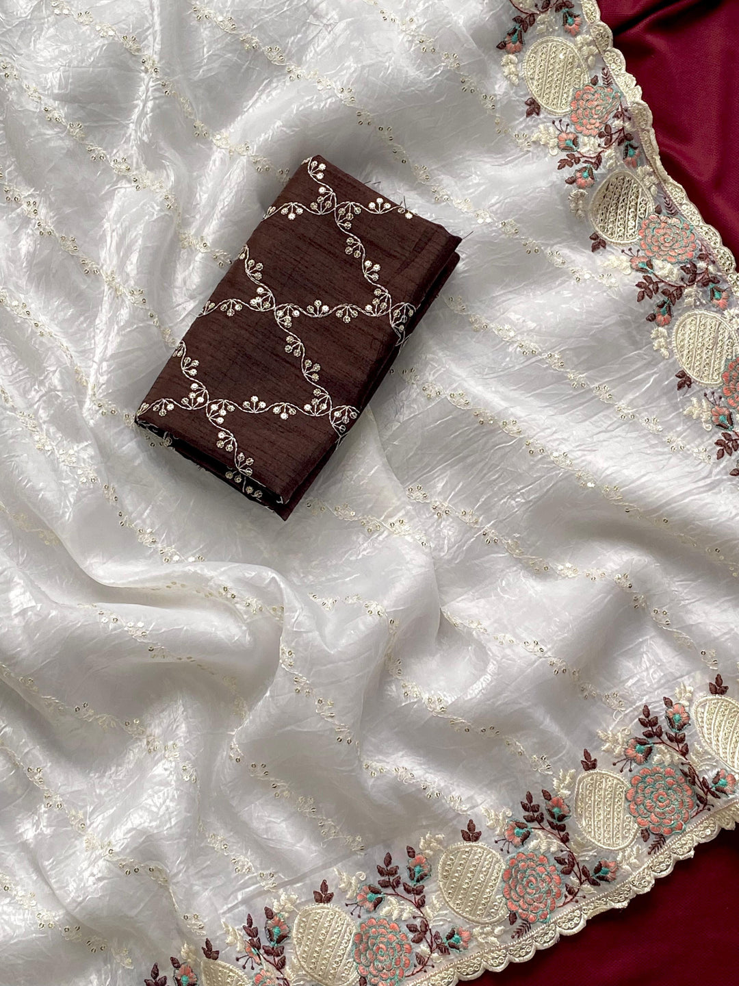 Milky Way Magic Crush Silk Saree